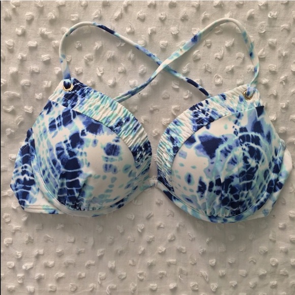 NWT Victoria’s Secret Blue Tie Dye 34C Small Suit - Picture 8 of 8